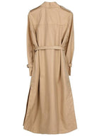 Fendi Abrigo Double Breasted Belted Trench Coat Beige