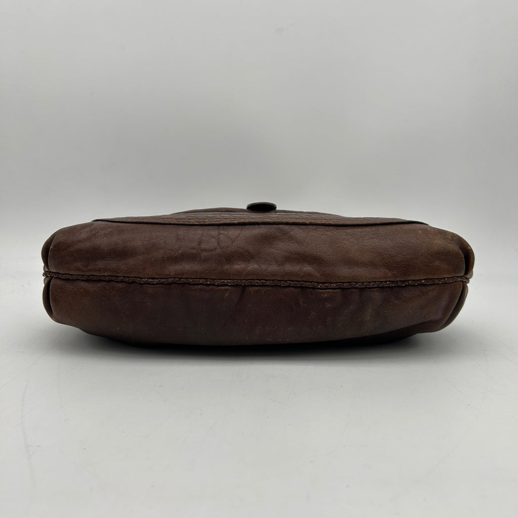 Fendi Small Spy Hobo Bag Dark Brown Bronze Leather