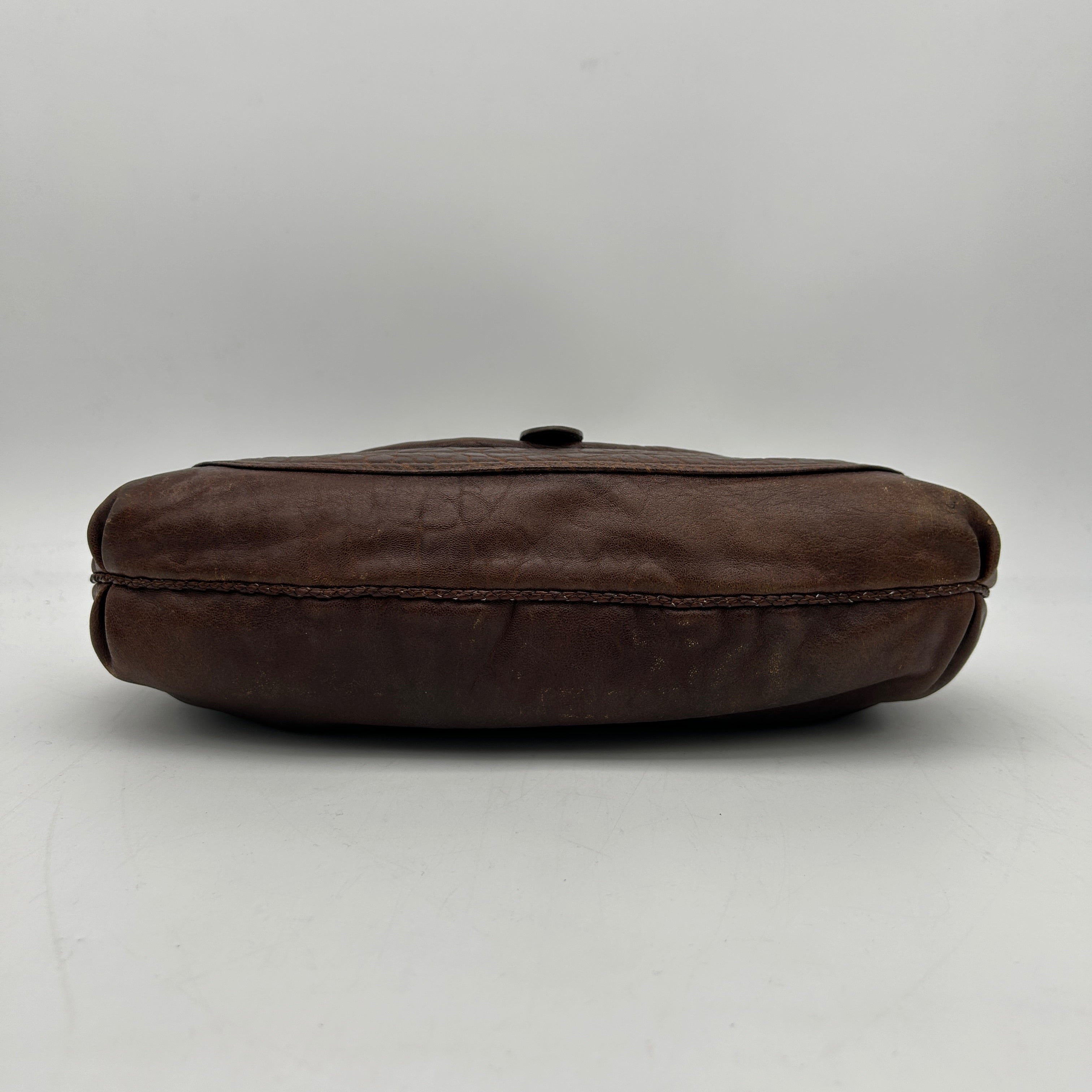 Fendi Small Spy Hobo Bag Dark Brown Bronze Leather