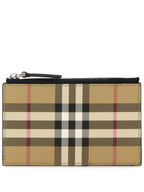 Burberry Vintage Check Leather Card Wallet Beige