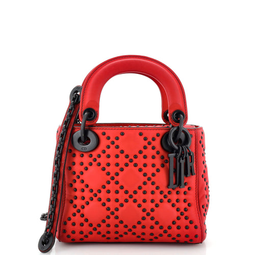 Dior Lady Dior Chain Bag Cannage Studded Calfskin Mini