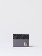 Fendi FF Square Leather Card Wallet Grey