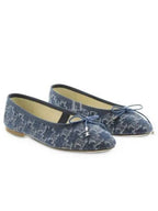 CELINE Triomphe Stamped Denim Flat Blue