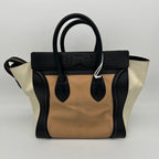 Celine Mini Luggage Tri-Color Anthracite Satin Calfskin Handbag