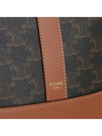CELINE Triomphe Small Canvas Bucket Bag Tan