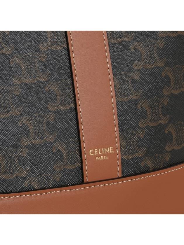 CELINE Triomphe Small Canvas Bucket Bag Tan