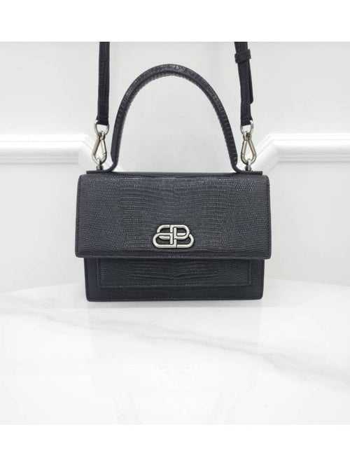 Balenciaga BB logo sharp top handle shoulder bag