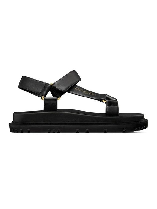 D Wave Leather Sandals Black Dior