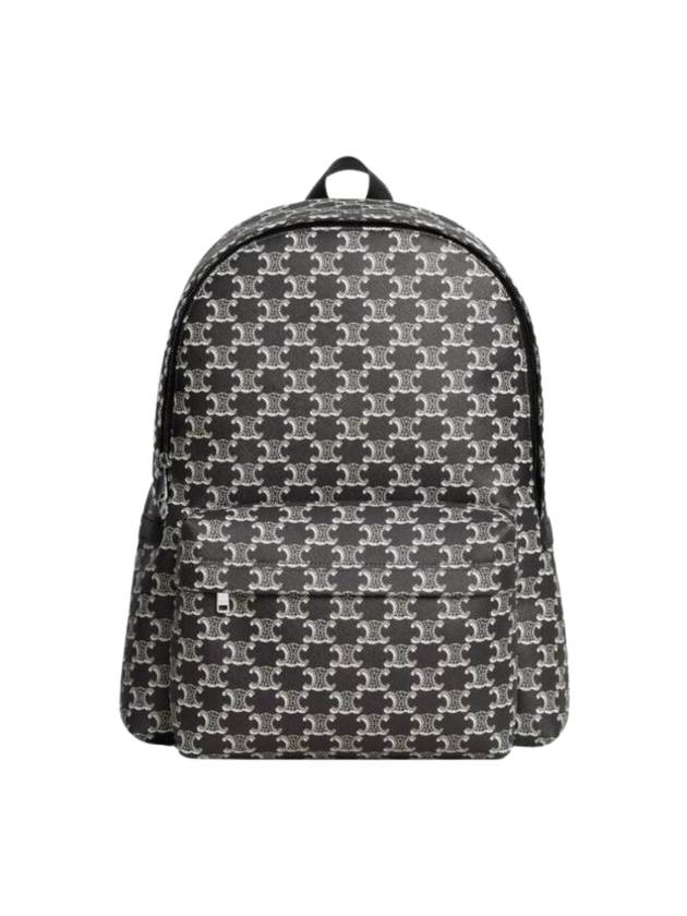 CELINE Triomphe Canvas Two-Tone Calfskin Medium Backpack Black