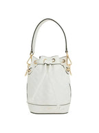 Fendi Mon Tresor FF Motif Leather Mini Bucket Bag White