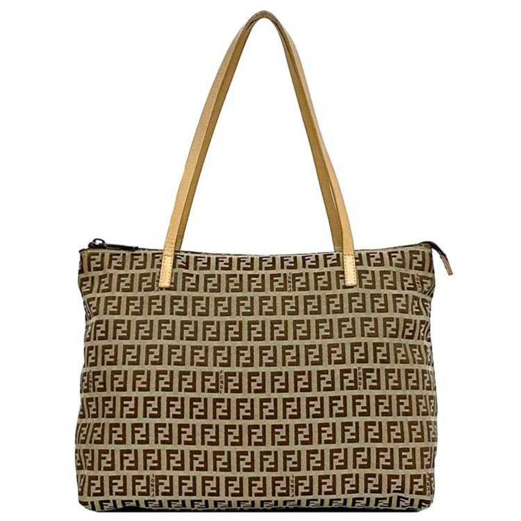 Fendi   Canvas Leather Tote Bag ()