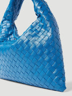 Bottega Veneta Intrecciato Small Hop Tote Bag Blue