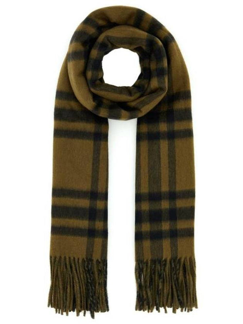 Burberry Check Reversible Cashmere Scarf Camp
