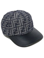 Fendi FF Jacquard Denim Ball Cap Dark Blue