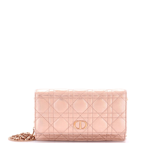 Dior Caro Wallet on Chain Pouch Cannage Quilt Leather