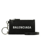 Balenciaga Cash Keyring Card Case Black Silver