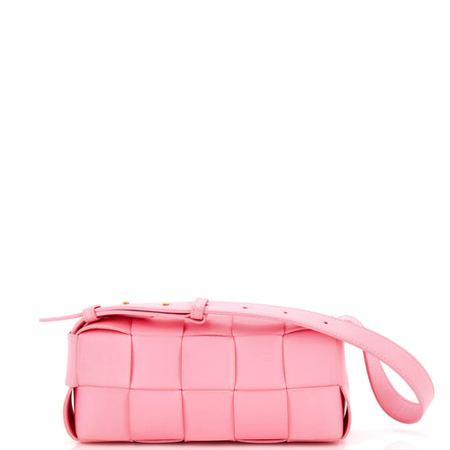 Bottega Veneta Brick Cassette Shoulder Bag Maxi Intrecciato Leather Small