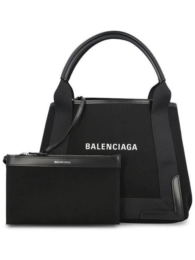 Balenciaga Cabas Logo Canvas Small Tote Bag Black