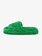 Bottega Veneta Teddy Shearling Slippers Green