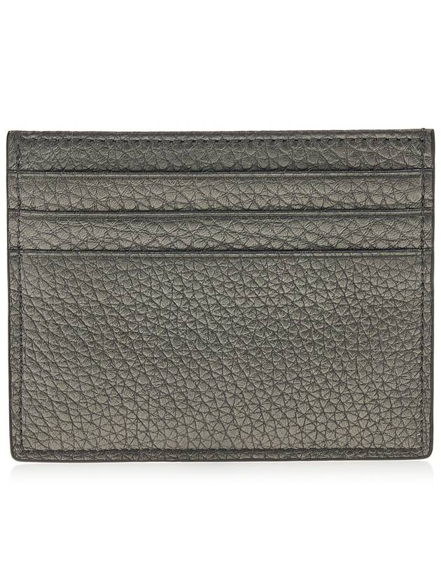 Fendi FF Baguette Logo Leather Card Wallet Grey