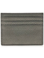 Fendi FF Baguette Logo Leather Card Wallet Grey
