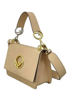 Fendi 8BT284 2IH Pink beige color leather silver logo KAN I tote bag shoulder strap