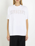 Burberry Lace Logo Cotton Oversized Short Sleeve T-Shirt White