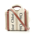 Chloe Woody Nano Canvas Leather Shoulder Bag