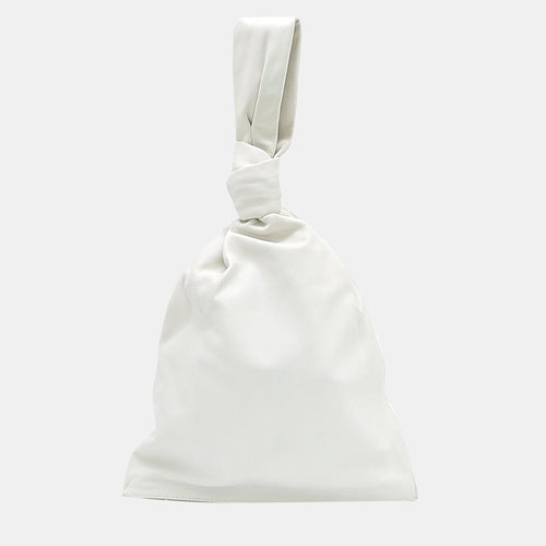 Bottega Veneta White Leather Twist Bag