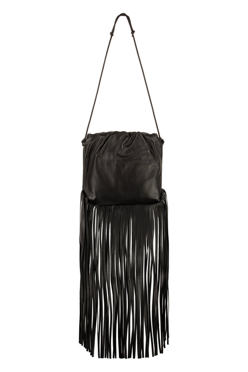 Bottega Veneta Women's Fringed Leather Shoulder Bag in Black | 630363VCP40 Color 1229