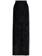 Balenciaga Velvet Effect High Waisted H-Line Skirt Black