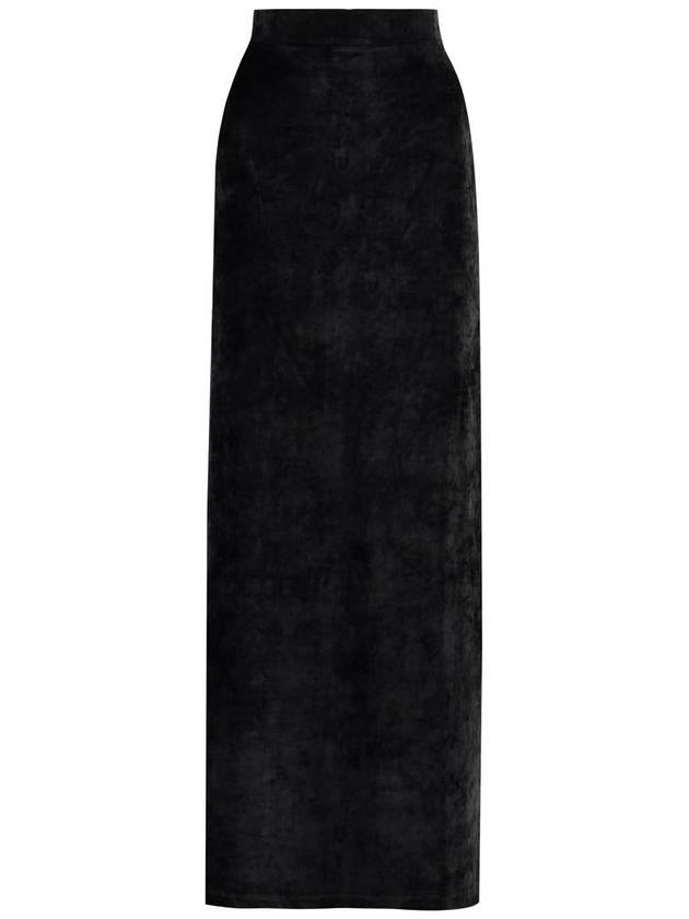 Balenciaga Velvet Effect High Waisted H-Line Skirt Black
