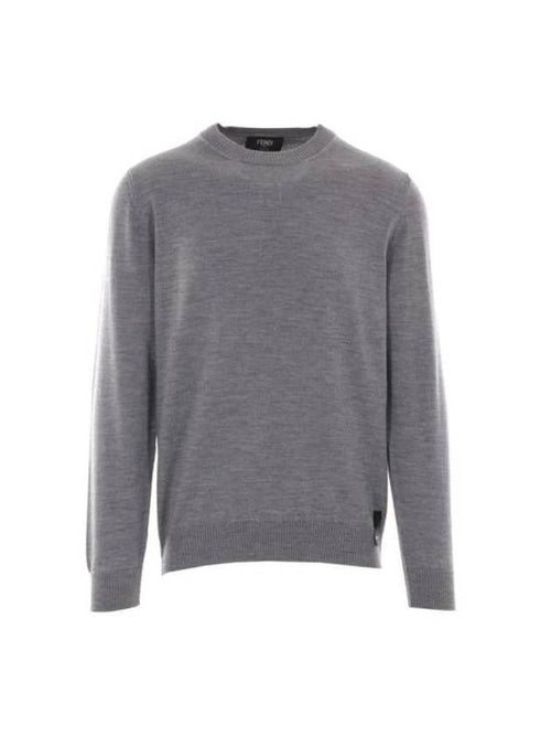 Fendi Crew Neck Wool Sweatshirt Grey
