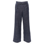Christian Dior cotton linen blend sailor button wide leg pants