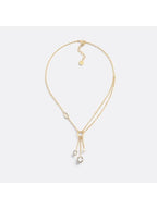 Petit CD Resin Pearl Necklace Gold Dior
