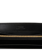 Fendi FF Diamond Continental Chain Long Wallet Black