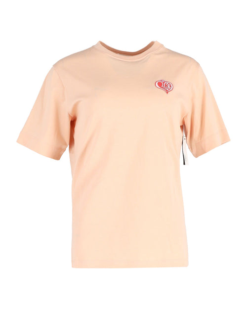 Chloe Heart Logo T-Shirt in Peach Cotton