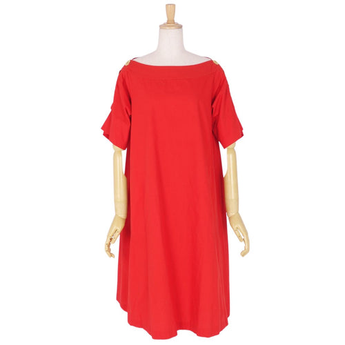 Vint Yves Saint Laurent One Earrings Short Sleeve ed Cotton Tops  Made in France 34 (equivalent to XS) Red