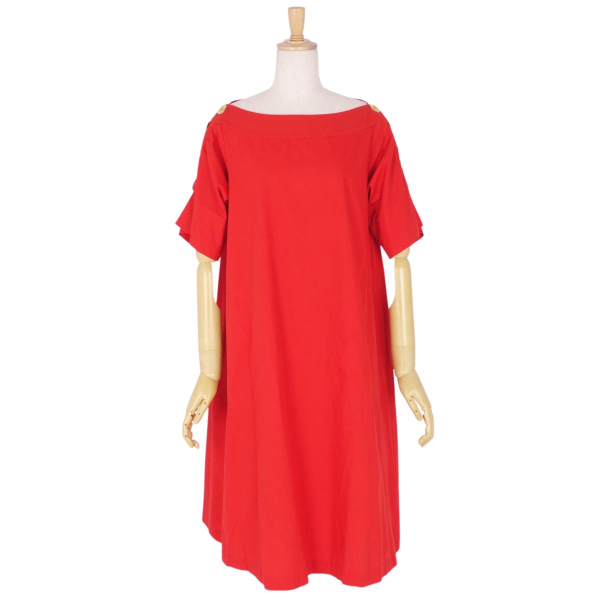 Vint Yves Saint Laurent One Earrings Short Sleeve ed Cotton Tops  Made in France 34 (equivalent to XS) Red