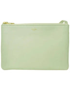 CELINE WoMen's Medium Logo Trio Shoulder Bag Light Green