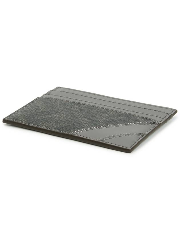 Fendi Diagonal FF Canvas Card Wallet Grey