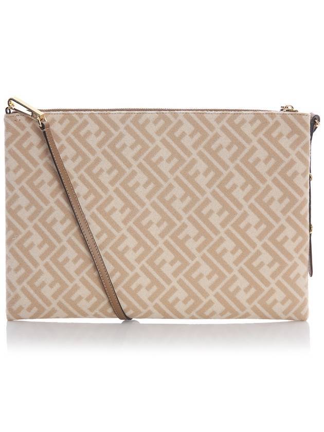 Fendi FF Logo Vertigo Clutch Bag Beige
