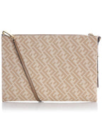 Fendi FF Logo Vertigo Clutch Bag Beige