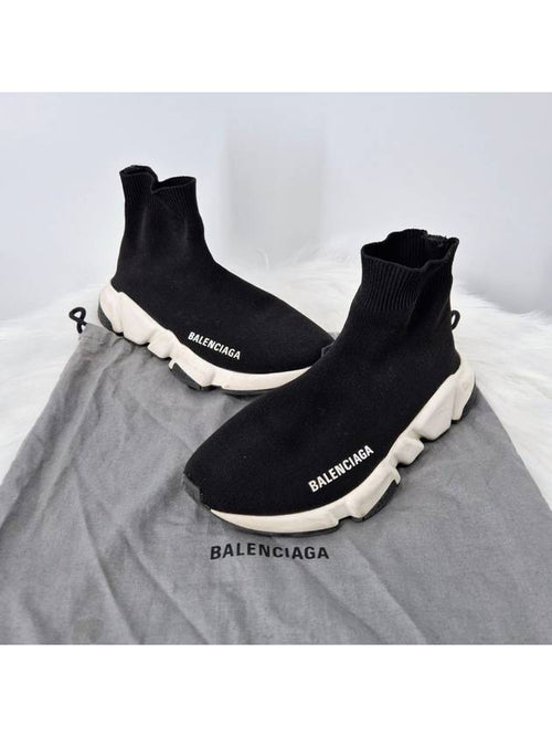 Balenciaga Speedrunner women s sneakers black and white size 35