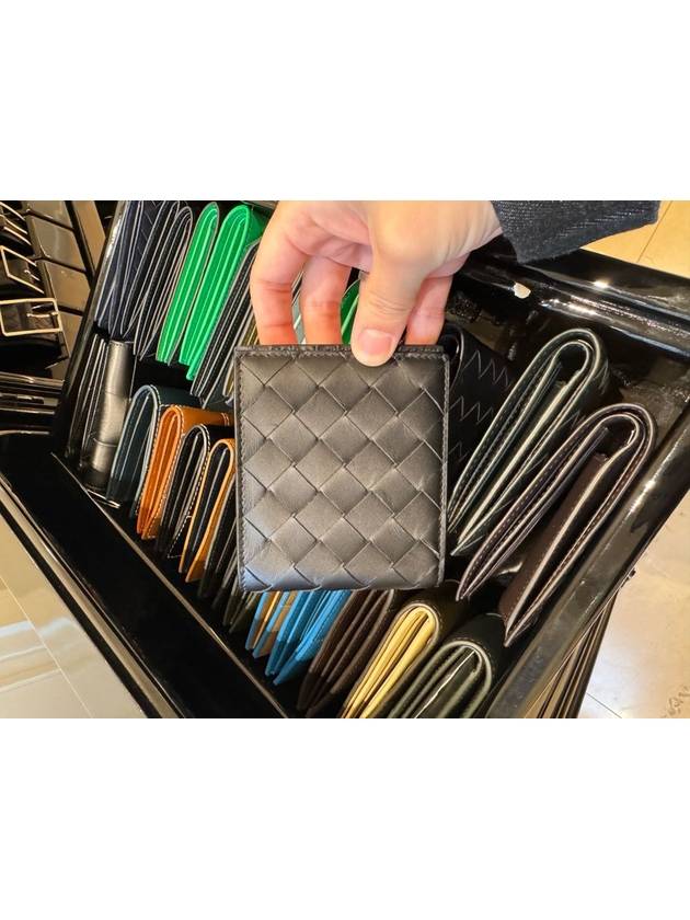 Bottega Veneta Intrecciato Bifold Half Wallet Black