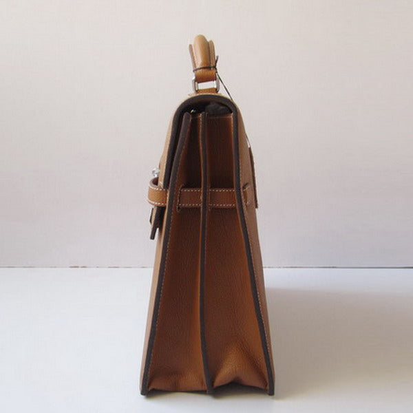 Hermes Briefcases H269 Briefcase Cow Leather Coffee Bag