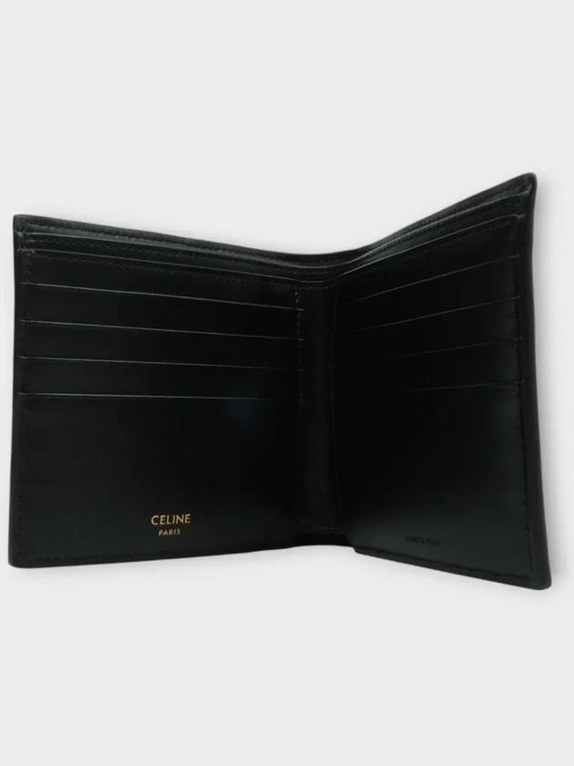 CELINE Logo Triomphe Bilford Half Wallet Black