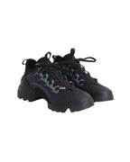 Dior D-Connect Sneakers in Black Leather and Neoprene