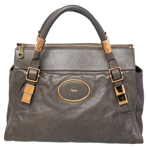 Chloe Chloé Grey Leather Satchel