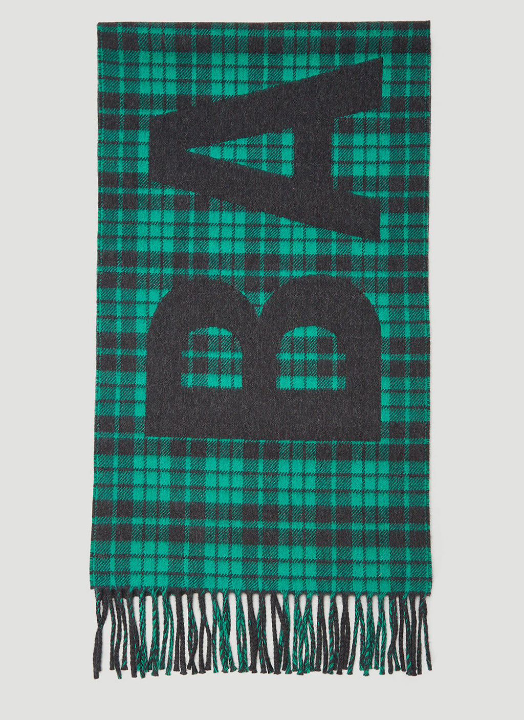 Balenciaga Men Logo Motif Tartan Scarf